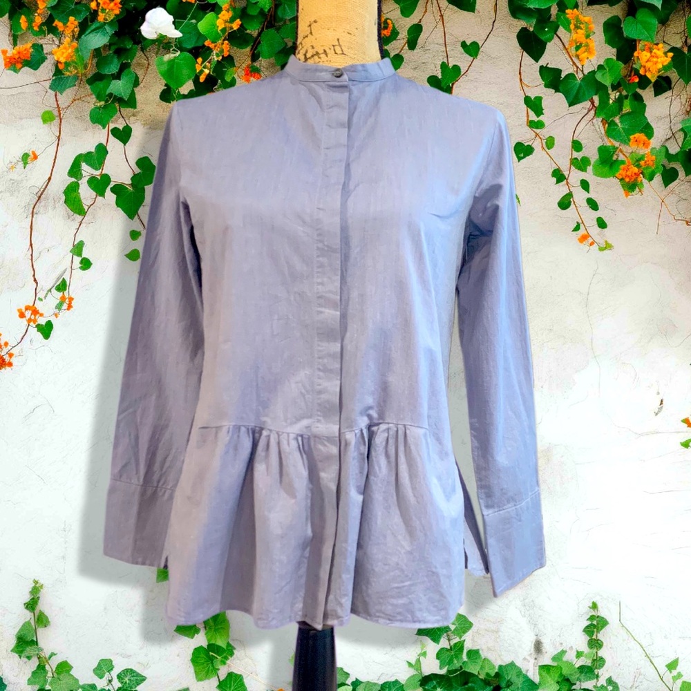 MaxMara Blue Peplum Blouse 4